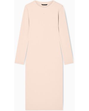 ARMANI EXCHANGE Fitted Midi Dress - Natural