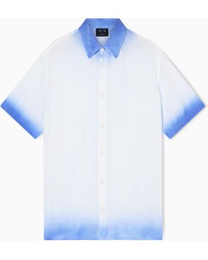 ARMANI EXCHANGE Viscose Twill Shirt - Blue