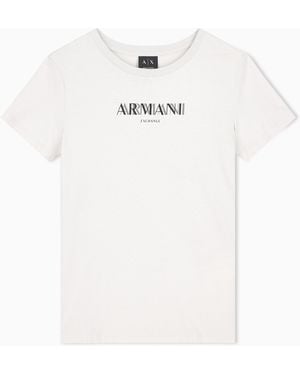 ARMANI EXCHANGE Camiseta De Punto De Algodón De Corte Regular - Blanco
