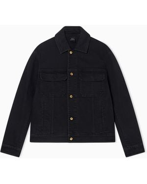 ARMANI EXCHANGE Cotton Denim Jacket - Blue