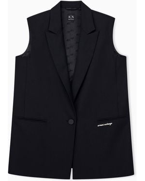 ARMANI EXCHANGE Regular Fit Waistcoat Fabric Blend - Blue