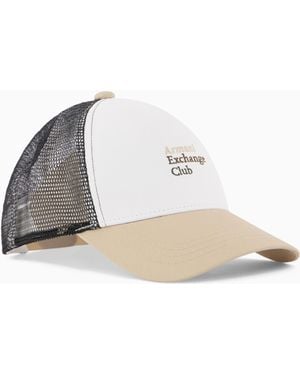 ARMANI EXCHANGE Classic And Versatile Cotton Twill Cap - White