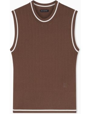 ARMANI EXCHANGE Recycled Viscose V-Neck Top - Brown