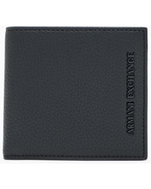 ARMANI EXCHANGE Textured Bifold Wallet With An Embossed Logo And Card Slots - White