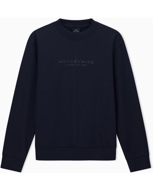 ARMANI EXCHANGE Crewneck Sweatshirt With Tone Logo - Blue