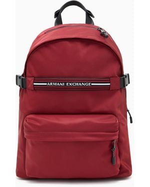 ARMANI EXCHANGE Backpack With Monogram And Stripes in Black  display picture 2