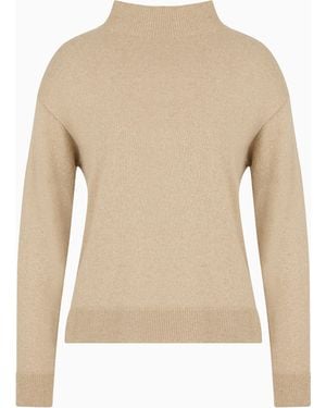 ARMANI EXCHANGE Turtleneck Jumper With Soft Collar - Natural