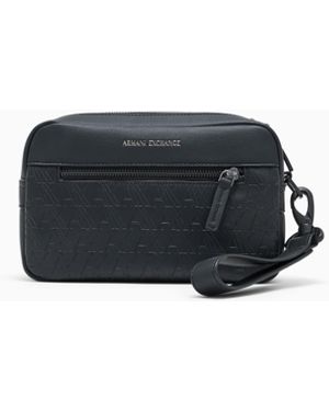 ARMANI EXCHANGE Neceser Phil Beauty Con Motivo En Relieve Y Cremallera - Blanco