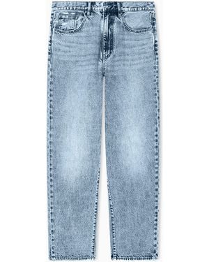 ARMANI EXCHANGE Loose Fit Denim Wash Basic Jeans - Blue