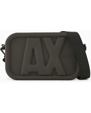 ARMANI EXCHANGE Silicone Crossbody Bag With Embossed Logo - Black