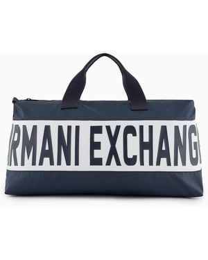 ARMANI EXCHANGE Duffel Bag With Max-Logo - Blue