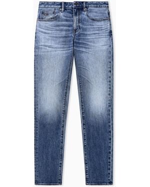 ARMANI EXCHANGE Jean 5 Poches Denim Kurabo Coupe Slim En Coton Stretch - Bleu