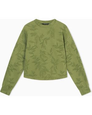 ARMANI EXCHANGE Garment-Dyed Crewneck Sweatshirt - Green