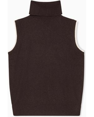 ARMANI EXCHANGE Top De Punto Slim De Viscosa Con Lana Y Cachemira - Marrón