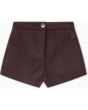 ARMANI EXCHANGE Regular Fit Shorts Wool Blend - Brown