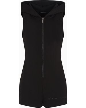 ARMANI EXCHANGE Tuta Corta Con Cappuccio - Nero