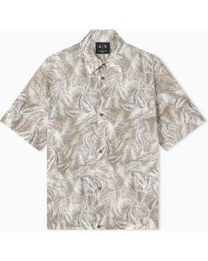 ARMANI EXCHANGE Fresh Cotton Shirt With Hidden Button Placket - White