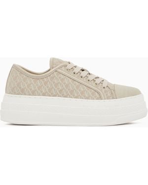 ARMANI EXCHANGE Trainers Jacquard Canvas - White