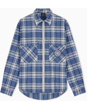 ARMANI EXCHANGE Oversized Fit Shirt Cotton - Blue