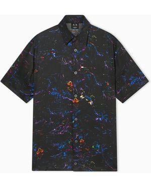 ARMANI EXCHANGE Viscose Twill Shirt - Black