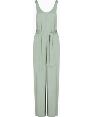 ARMANI EXCHANGE Fluid Viscose Jumpsuit - Green