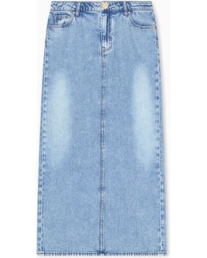 ARMANI EXCHANGE Long Denim Skirt - Blue