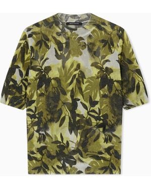 ARMANI EXCHANGE Viscose Blouse With Allover Pattern - Green