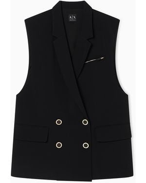 ARMANI EXCHANGE Modern Tailored Vest - Black