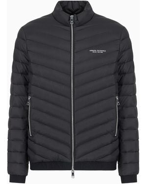 ARMANI EXCHANGE Giubbotto Double Face Imbottito Con Zip - Nero