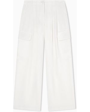 ARMANI EXCHANGE Wide Trousers With Pleats - White