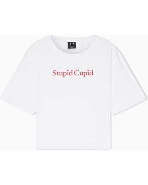 ARMANI EXCHANGE Minimal Cropped T-Shirt - White