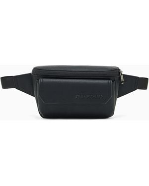 ARMANI EXCHANGE Hammered Effect Bum Bag - Black