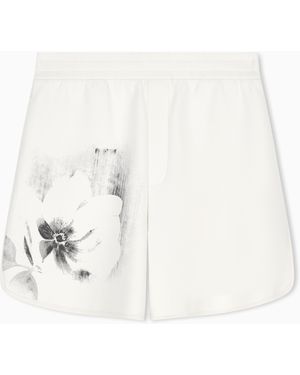 ARMANI EXCHANGE Regular Fit Shorts Jersey Bonded Stretch Cotton - White