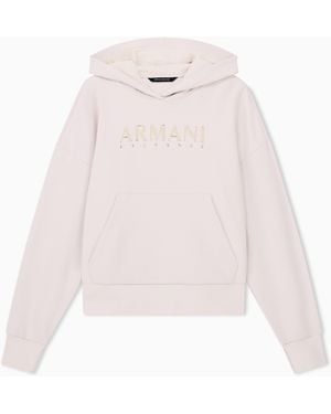 ARMANI EXCHANGE Sudadera De Tejido Scuba Elástico Con Viscosa - Blanco