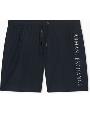 ARMANI EXCHANGE Costume Da Bagno Con Logo Laterlae - Blu