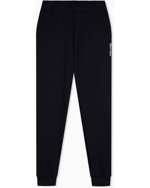 ARMANI EXCHANGE Regular Fit Trousers Stretch Viscose Scuba - Blue