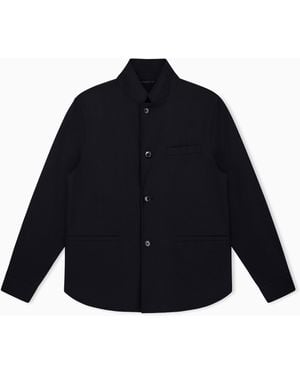 ARMANI EXCHANGE Blazer Up For Party À Col Officier Tissu Stretch - Bleu