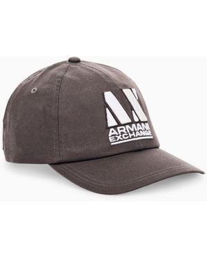 ARMANI EXCHANGE Klassische Baseballkappe Aus Baumwolltwill Mit Stickerei - Braun