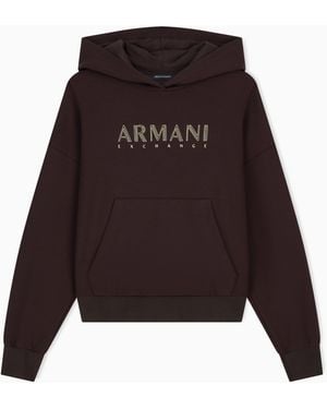 ARMANI EXCHANGE Sudadera De Tejido Scuba Elástico Con Viscosa - Morado