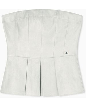 ARMANI EXCHANGE Flared Top With Pleats - White