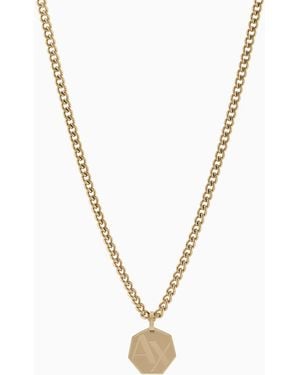 ARMANI EXCHANGE Tone Stainless Steel Pendant Necklace - Metallic