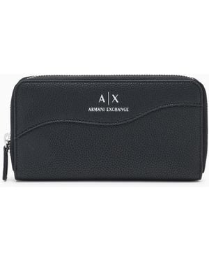 ARMANI EXCHANGE Horizontal Zip Wallet - Black