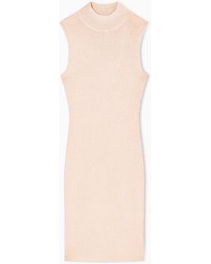 ARMANI EXCHANGE High-Neck Midi Dress - Natural