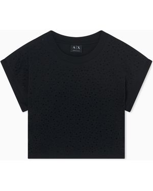 ARMANI EXCHANGE Cropped T-Shirt - Black