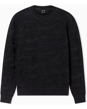 ARMANI EXCHANGE Fine-Weave Mercerized Cotton Jumper - Black