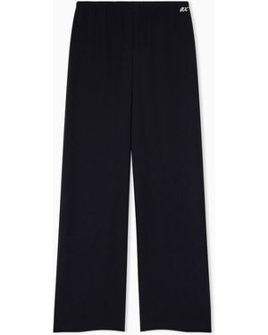 ARMANI EXCHANGE Regular Fit Trousers Recycled Twill With Rib Details - Blue