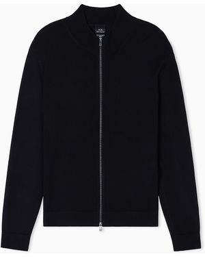 ARMANI EXCHANGE Zip-Up Cardigan - Blue