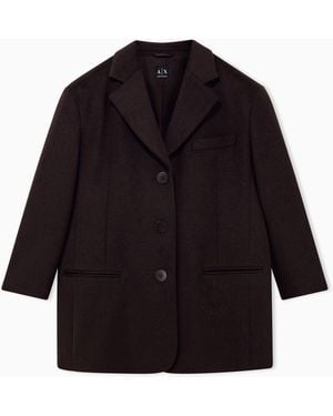 ARMANI EXCHANGE Chaquetón Crossover De Mezcla De Lana Con Tres Botones - Azul