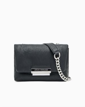 ARMANI EXCHANGE Mini Bag With Crinkle Texture And Chain Strap - Black