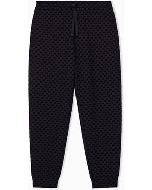 ARMANI EXCHANGE Regular Fit Jersey Trousers With Bonded Stretch - Blue